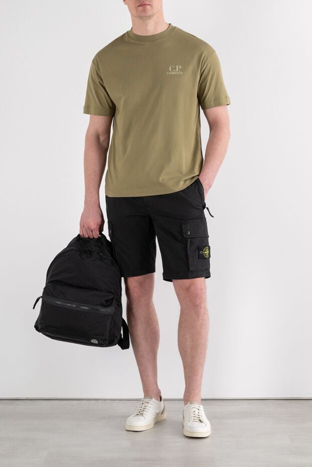 Stone Island skinny black bermuda cargo shorts with zip pockets 194625 - photo 2