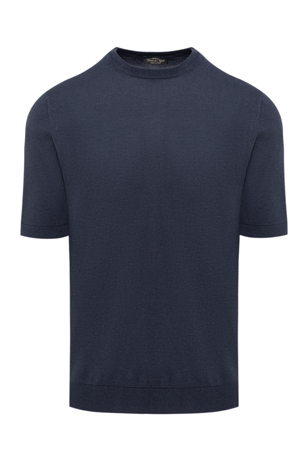 Cesare di Napoli men's dark blue silk and cotton jumper 194647 - photo 1