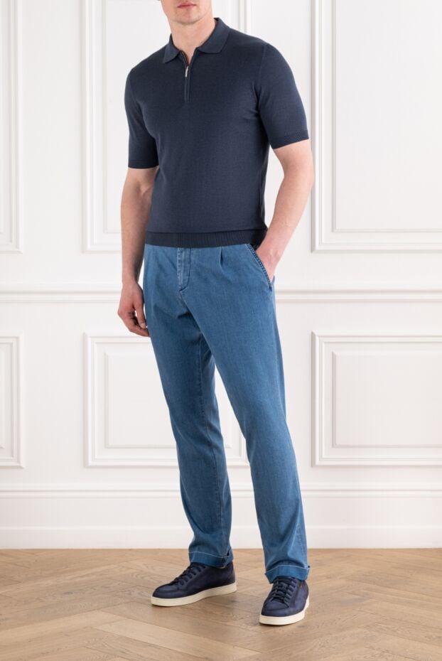 Cesare di Napoli men's short sleeve zippered knit polo shirt 194653 - photo 2