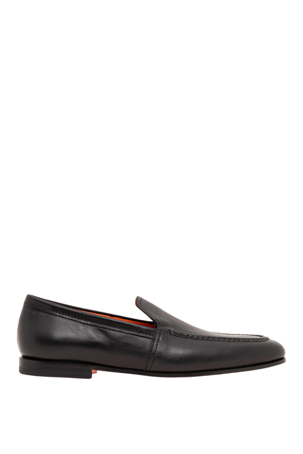 Santoni black leather loafers with bright interior lining 194695 - photo 1
