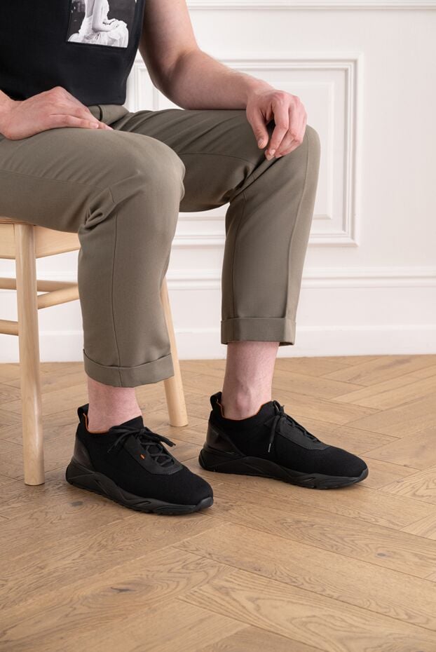 Black sneakers with orange details - photo 2