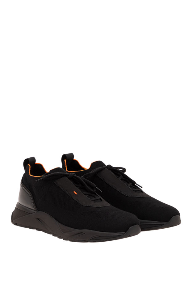 Santoni black sneakers with orange details 194696 - photo 3