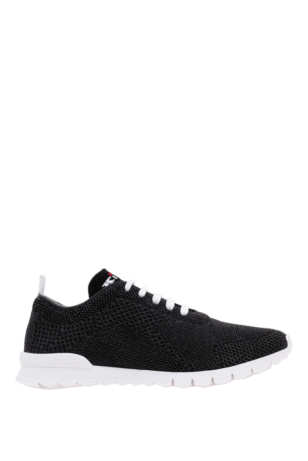 Kiton dark grey sneakers with a contrasting ultra-light sole and snow-white laces 194704 - photo 1
