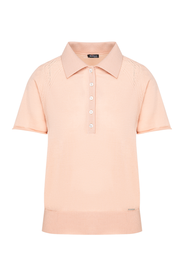 Kiton women's knitted polo shirt in a delicate peach shade 194712 - photo 1