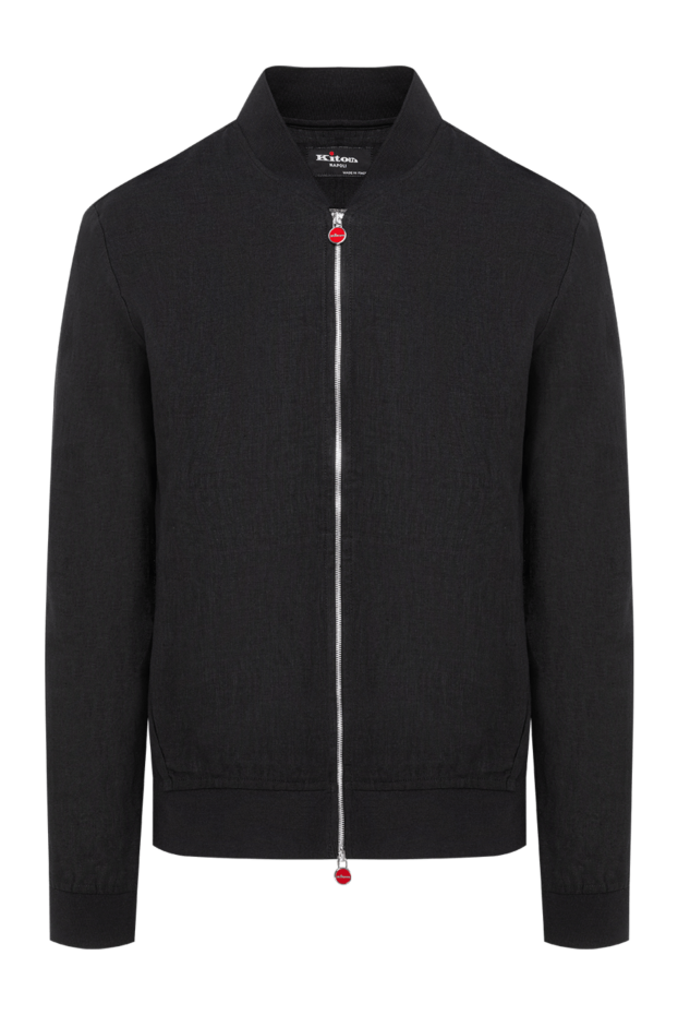 Kiton black men's zip-up bomber jacket with red pullers 194726 - photo 1