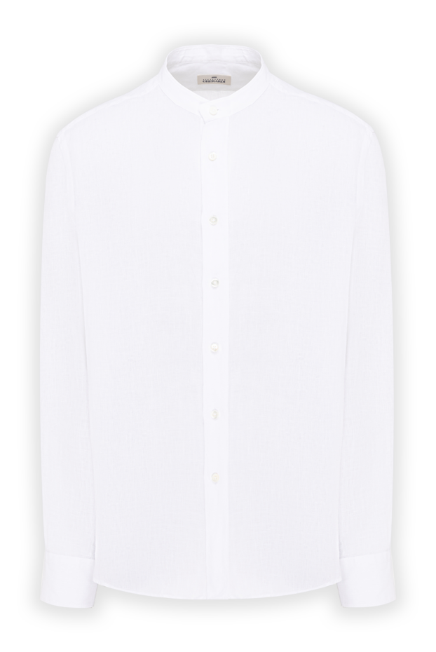 Alessandro Gherardi men's white linen shirt with a stand-up collar 194736 - photo 1