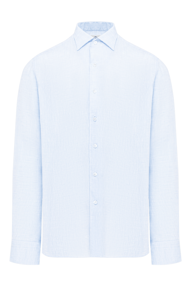 Alessandro Gherardi sky blue linen shirt with a stylish italian collar 194737 - photo 1