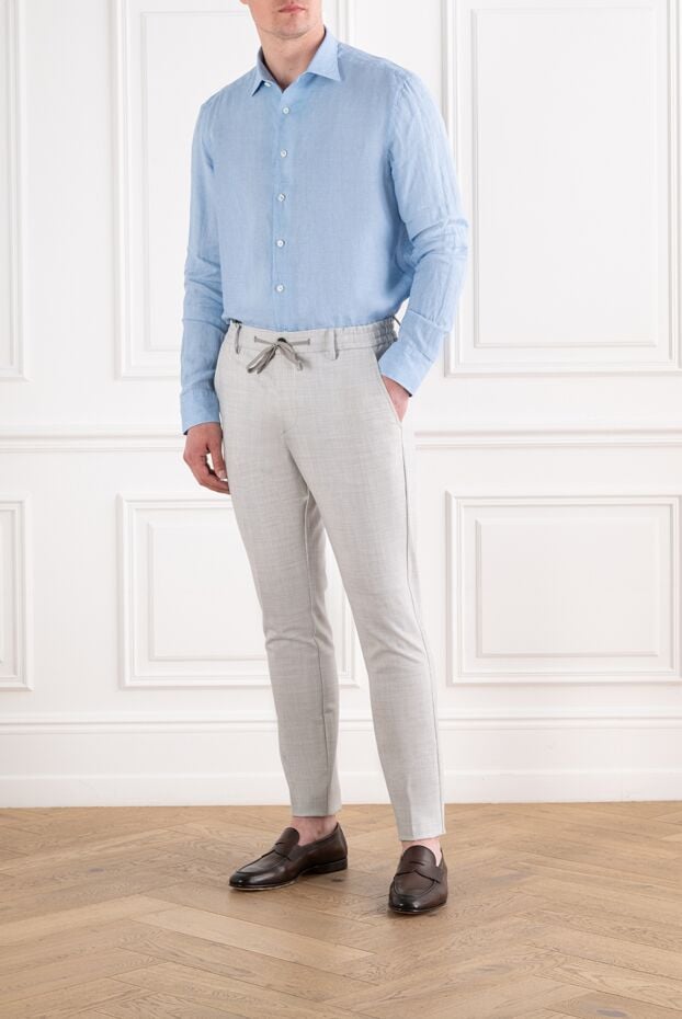 Alessandro Gherardi men's light blue linen shirt with a classic fit 194743 - photo 2