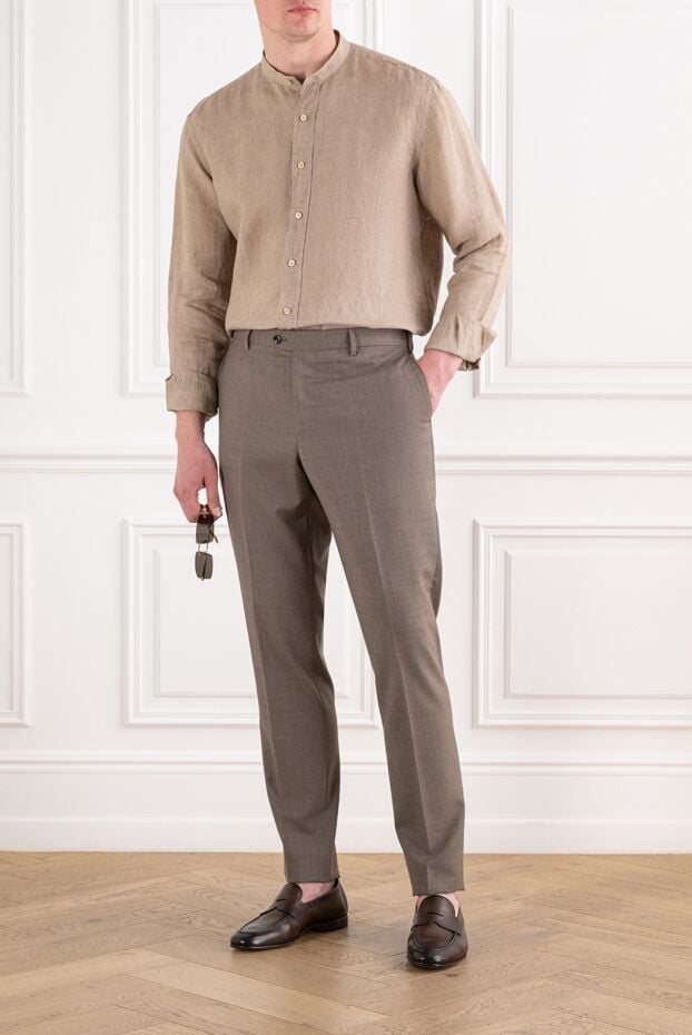 Alessandro Gherardi beige linen shirt with a stand-up collar 194745 - photo 2