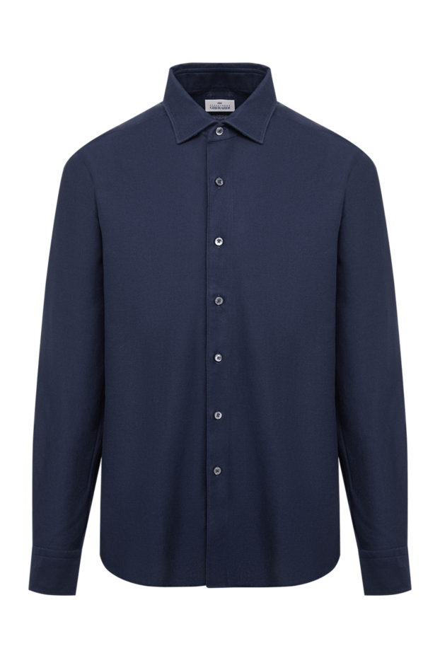Alessandro Gherardi men's dark blue textured fitted shirt 194749 - photo 1