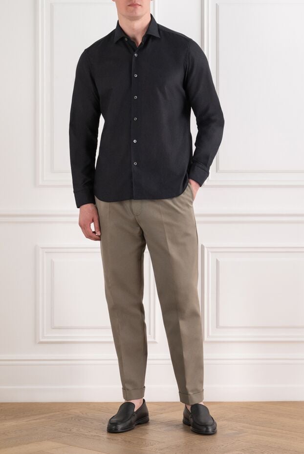 Alessandro Gherardi men's black cotton slim-fit shirt 194750 - photo 2