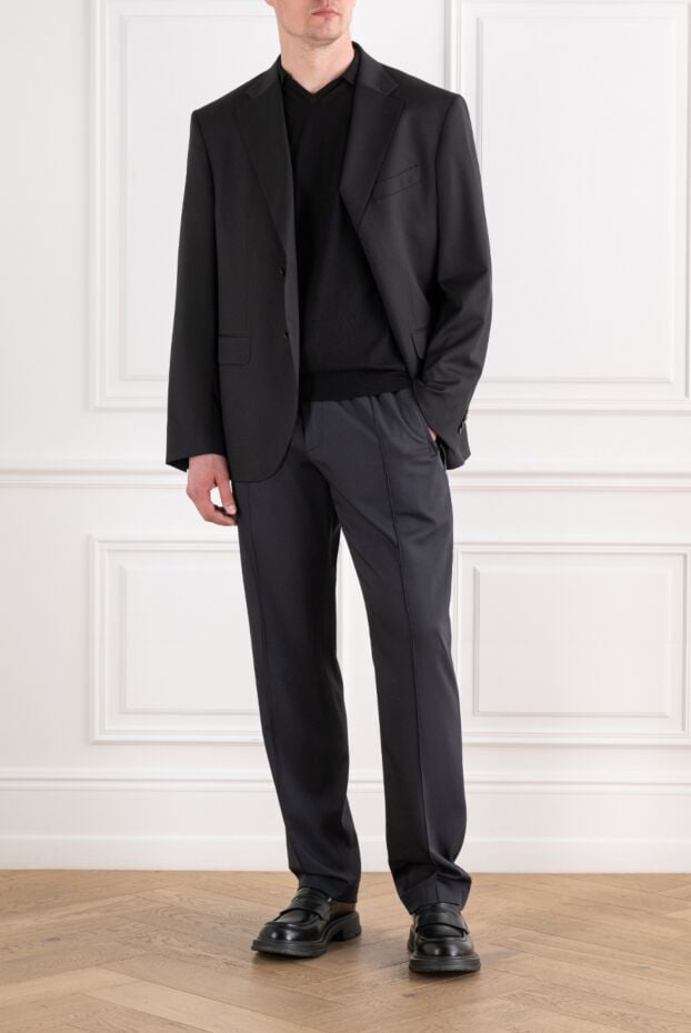 Sartoria Latorre men's classic black single-breasted wool jacket 194826 - photo 2