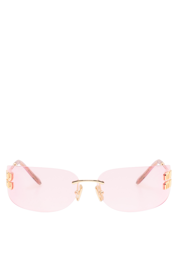 Miu Miu weightless, rimless sunglasses with pink lenses and an impressive gold logo 194828 - photo 1