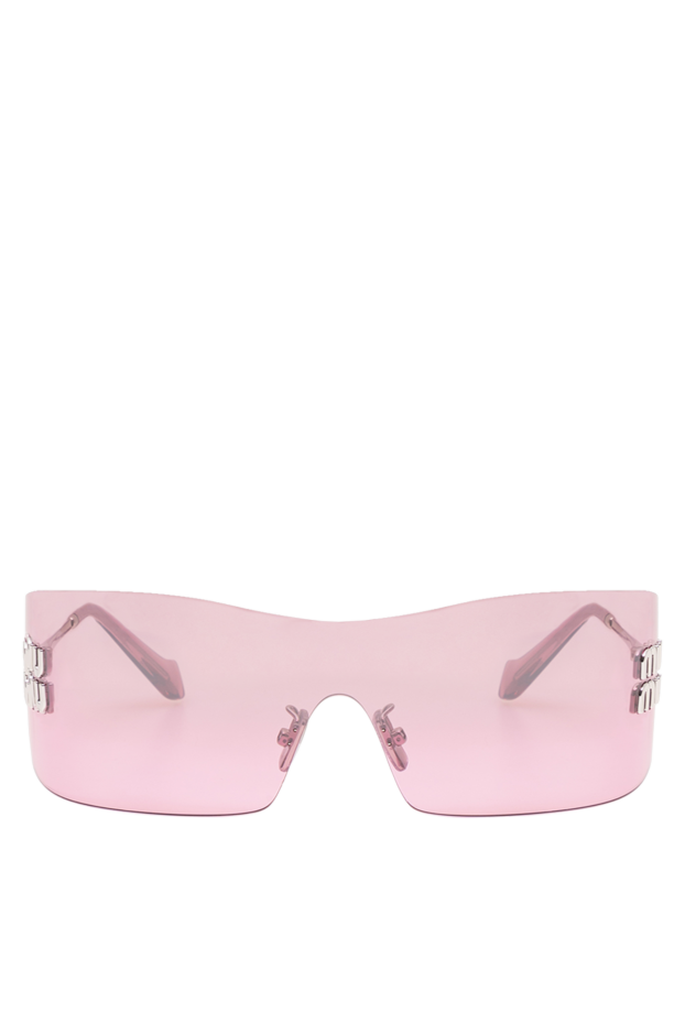 Miu Miu streamlined goggles with a purple panoramic lens and silver monogram 194832 - photo 1