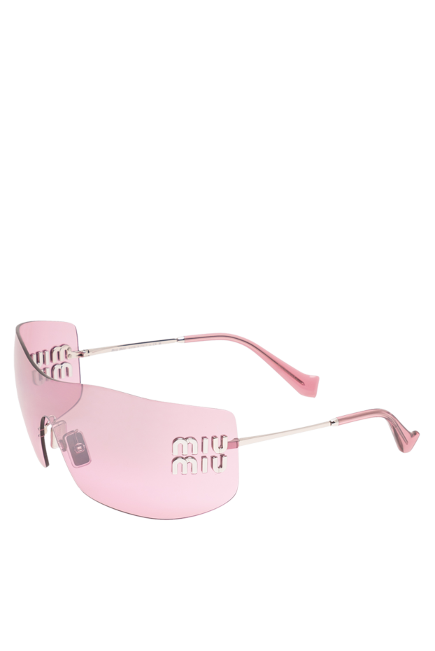 Miu Miu streamlined goggles with a purple panoramic lens and silver monogram 194832 - photo 3