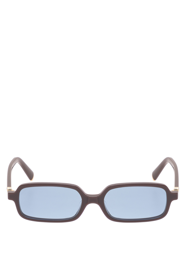 Miu Miu women's rectangular sunglasses with blue lenses and a corrugated logo 194845 - photo 1
