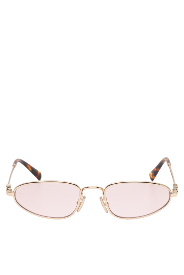 Miu Miu diamond-shaped glasses with a gold frame and soft pink lenses 194850 - photo 1