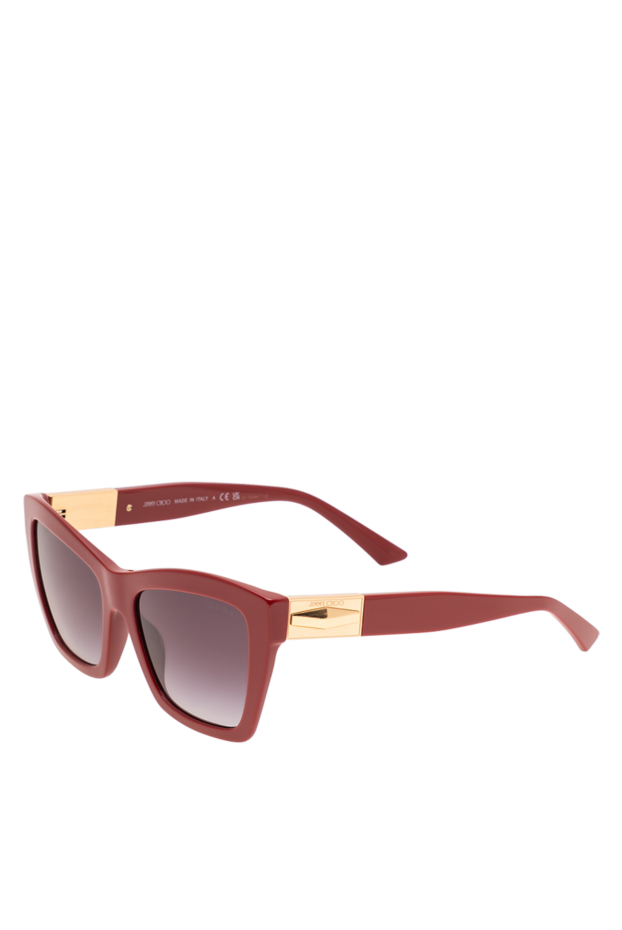Jimmy Choo large burgundy cat-eye glasses with gold accents 194860 - photo 3