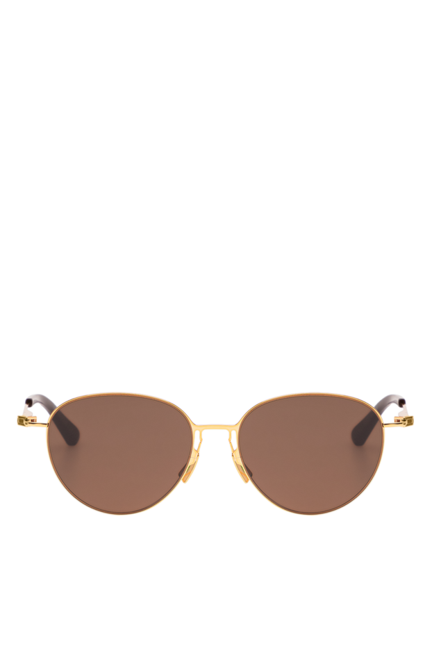 Bottega Veneta panto-shaped sunglasses with gold metal frames and brown lenses 194883 - photo 1