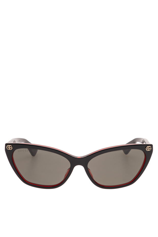 Gucci women's cat-eye glasses with black and red frames and emerald lenses 194900 - photo 1