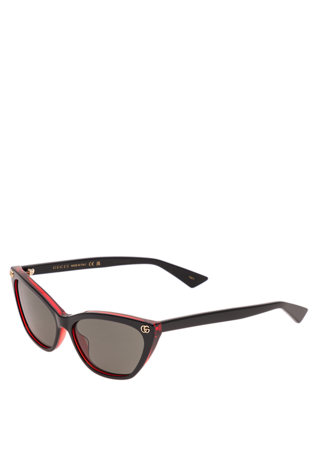 Gucci women's cat-eye glasses with black and red frames and emerald lenses 194900 - photo 3