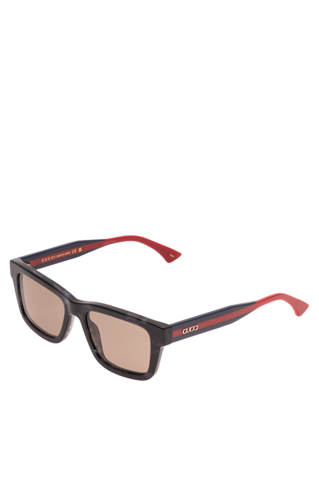 Gucci прямоугольные графитовые очки с культовой лентой web 194911 - фото 3