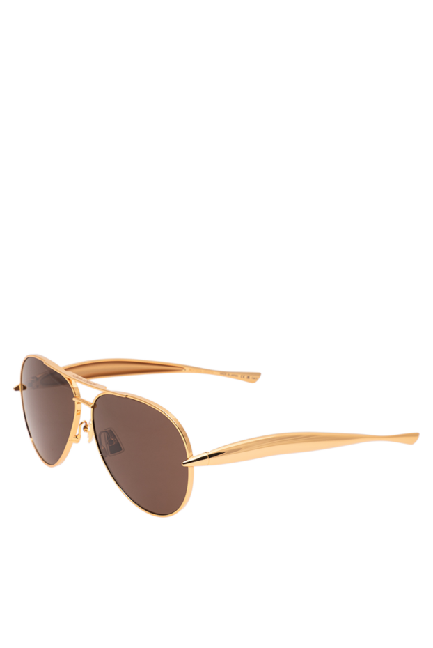 Bottega Veneta aviator sunglasses with gold metal frames and brown lenses 194918 - photo 3