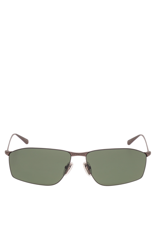 Balenciaga thin rectangular metal frame sunglasses with dark green lenses 194921 - photo 1