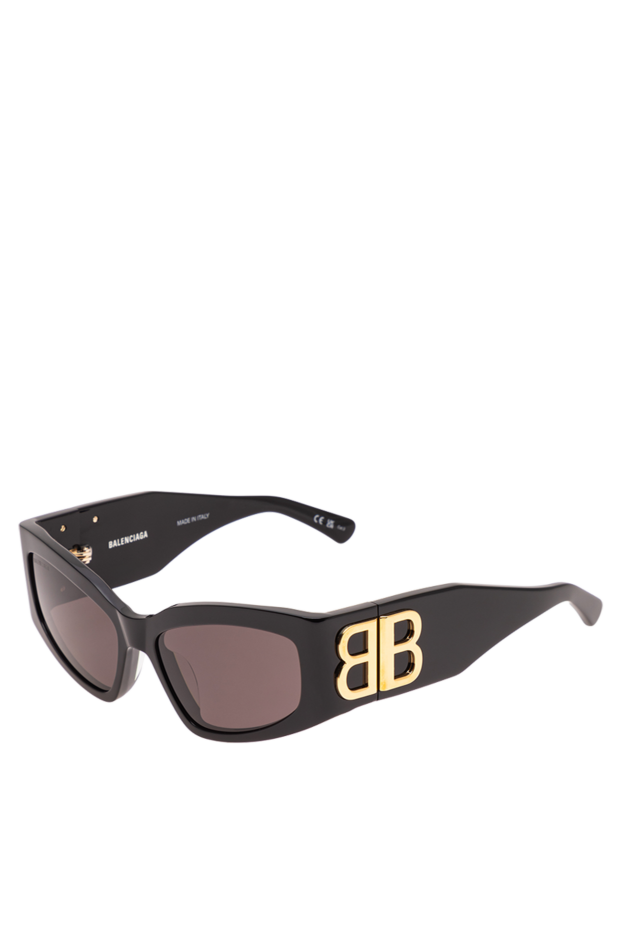 Balenciaga black sunglasses with chunky frames and a gold logo 194925 - photo 3