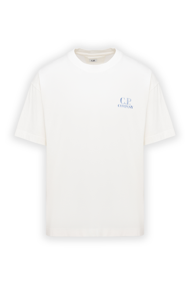 C.P. Company men's white cotton t-shirt with a loose fit and mini logo 194975 - photo 1