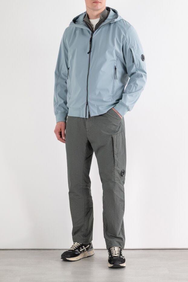 Men's demi-season bomber jacket in gray and blue - photo 2