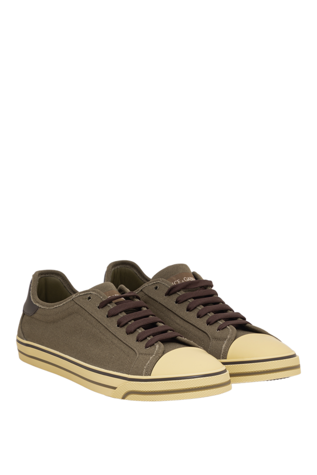 Dolce & Gabbana khaki-colored textile sneakers with a contrasting toe 195002 - photo 3