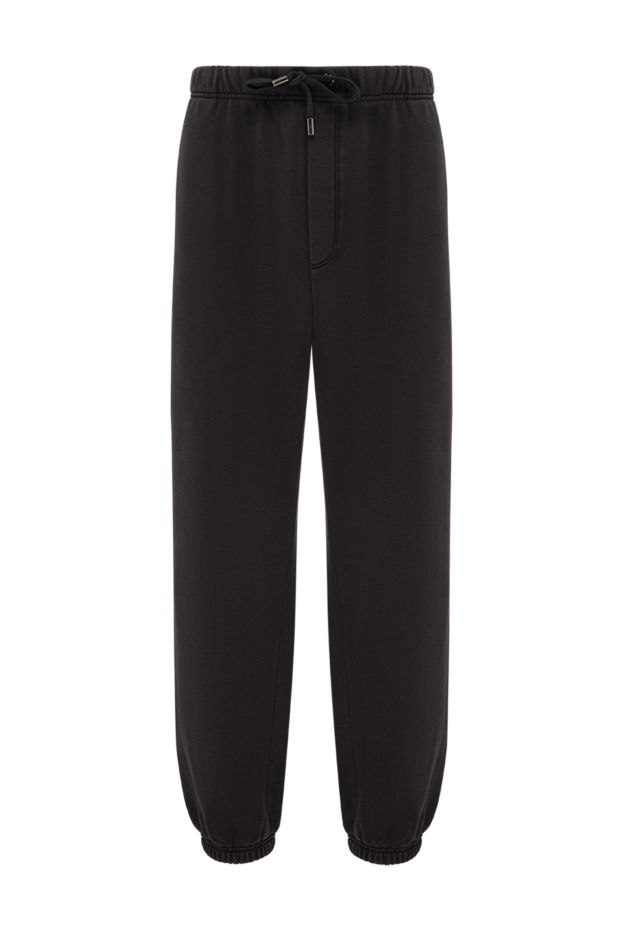 Dolce & Gabbana men's black cotton track pants with branded crest 195004 - photo 1