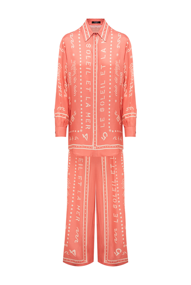 Balmain женский костюм в пижамном стиле нежного персиково-розового оттенка 195119 - фото 1