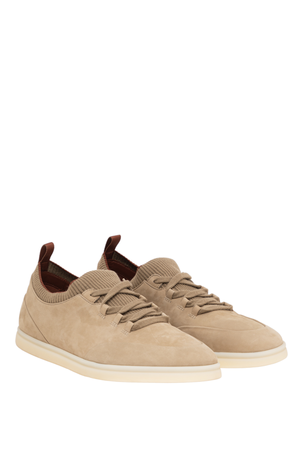 Loro Piana beige suede sneakers with knit inserts 195126 - photo 3