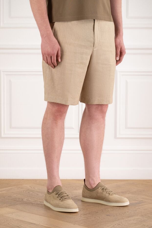 Loro Piana nolan men's linen bermuda shorts in sandy melange 195128 - photo 3