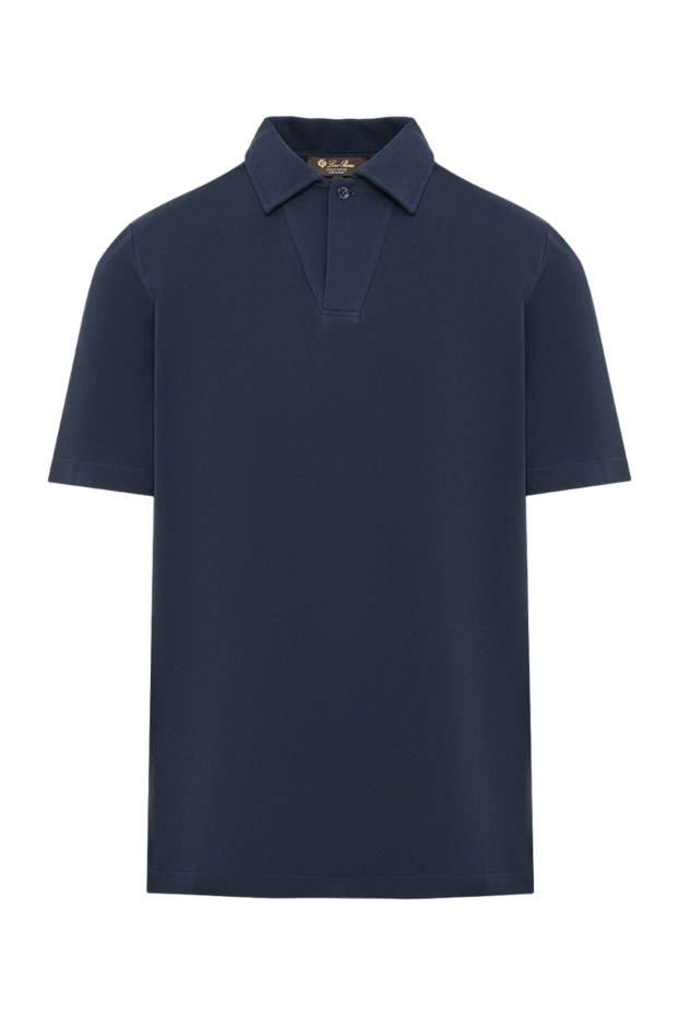 Loro Piana dark blue cotton polo shirt with a button placket 195134 - photo 1