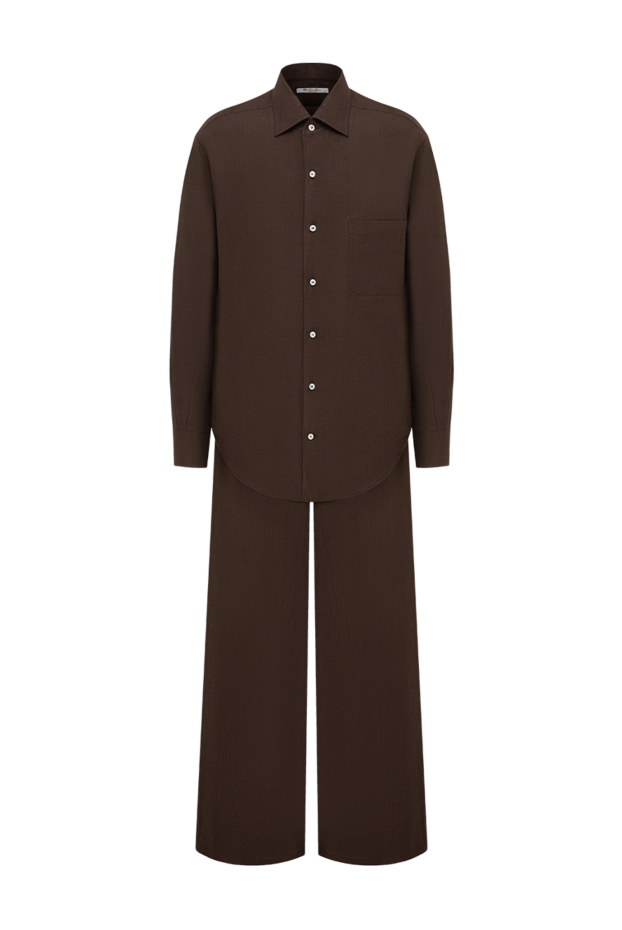 Loro Piana loose linen pantsuit in brown shade 195148 - photo 1