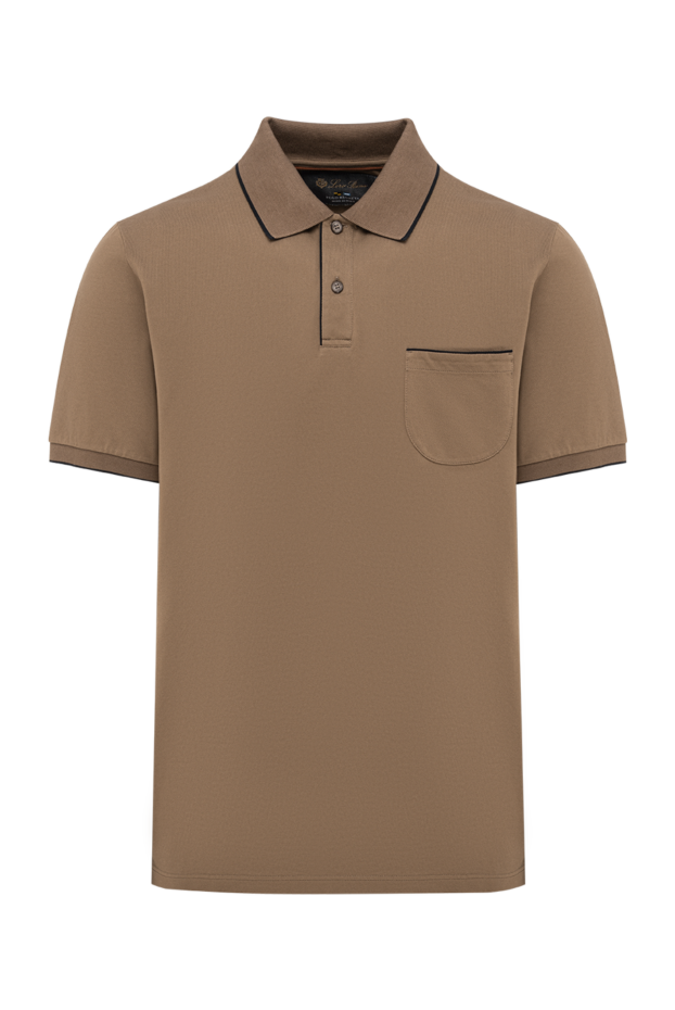 Loro Piana brown cotton polo shirt with pocket and contrast piping 195154 - photo 1