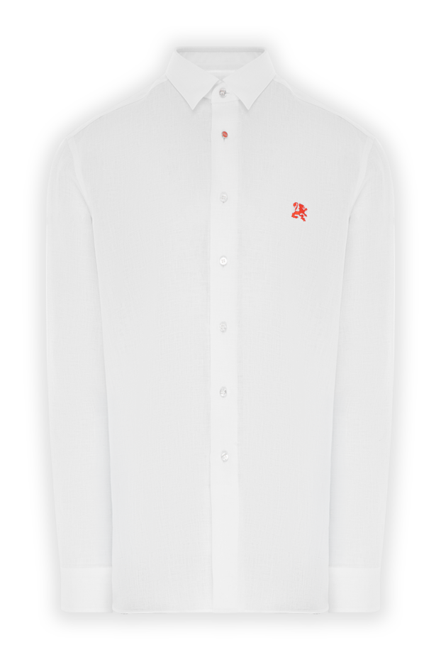 Zilli men's white linen shirt, loose straight fit 195165 - photo 1