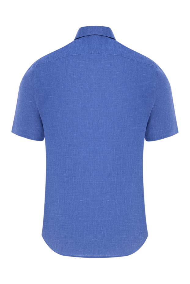 Zilli men's cornflower blue linen short sleeve shirt 195201 - photo 3