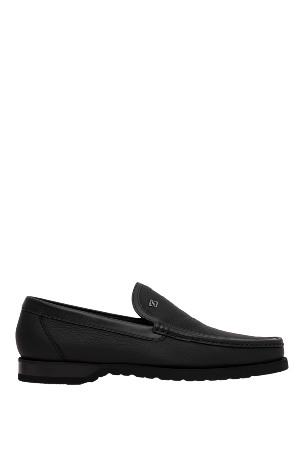 Zilli men's black grained leather loafers 195207 - photo 1
