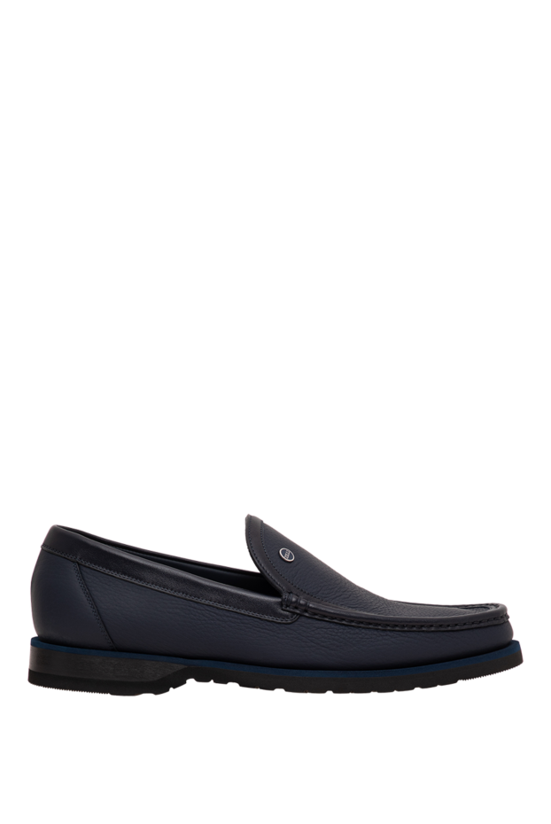 Zilli men's blue grained leather loafers 195208 - photo 1