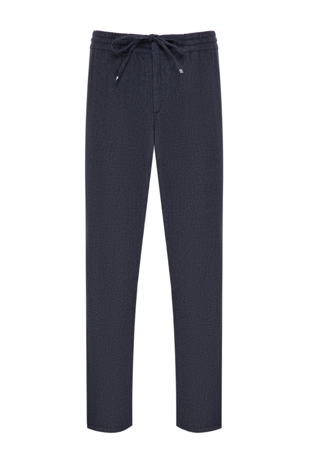 Zilli men's dark blue trousers with premium linen blend 195306 - photo 1