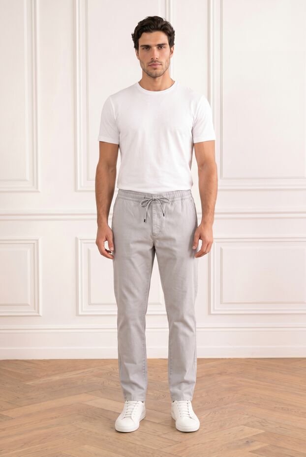 Zilli men's light gray casual drawstring trousers 195323 - photo 2
