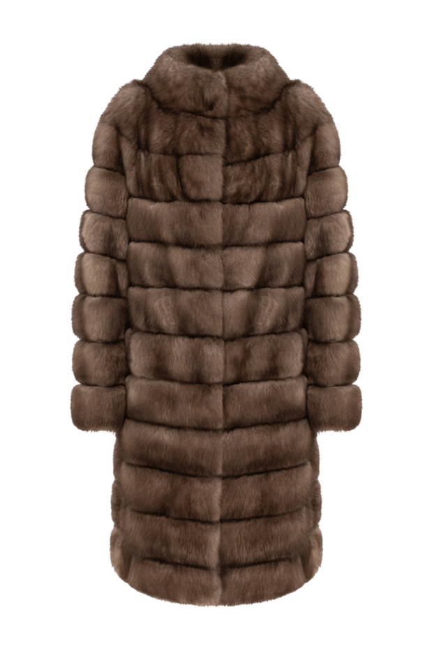 FG Furs solid barguzin sable midi coat with horizontal layout 195362 - photo 1