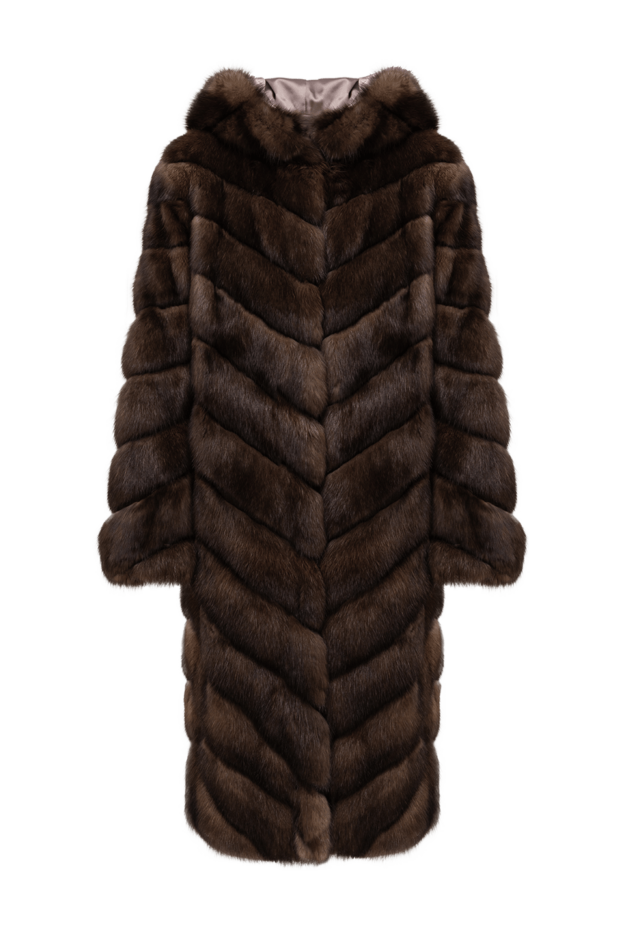 FG Furs sable fur coat with diagonal fur layout and a hood 195374 - photo 1