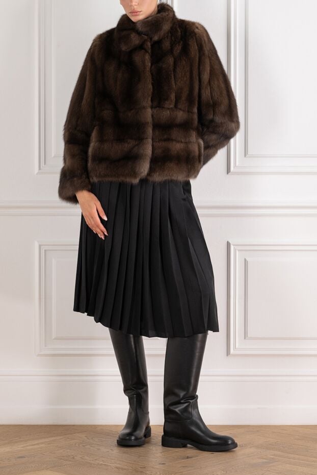 FG Furs short combined jacket made of vertical and transverse sable 195375 - photo 2