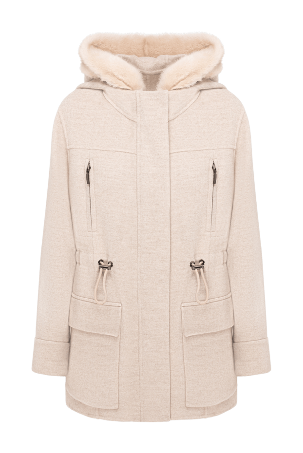 Fabio Gavazzi cashmere parka with fur trim on the hood and drawstring 195376 - photo 1