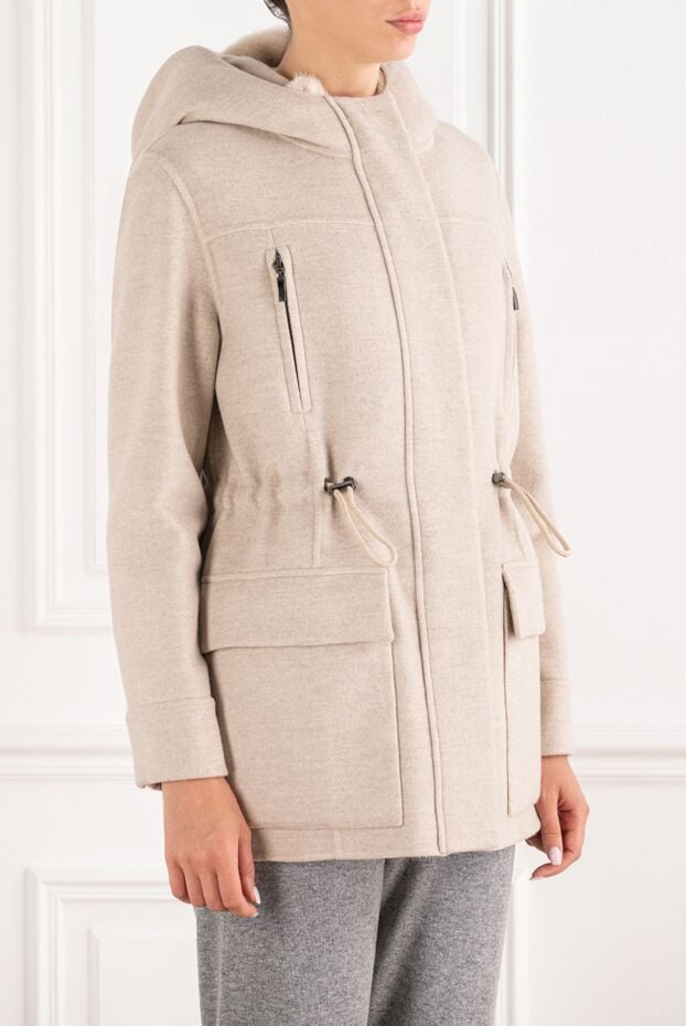 Fabio Gavazzi cashmere parka with fur trim on the hood and drawstring 195376 - photo 3